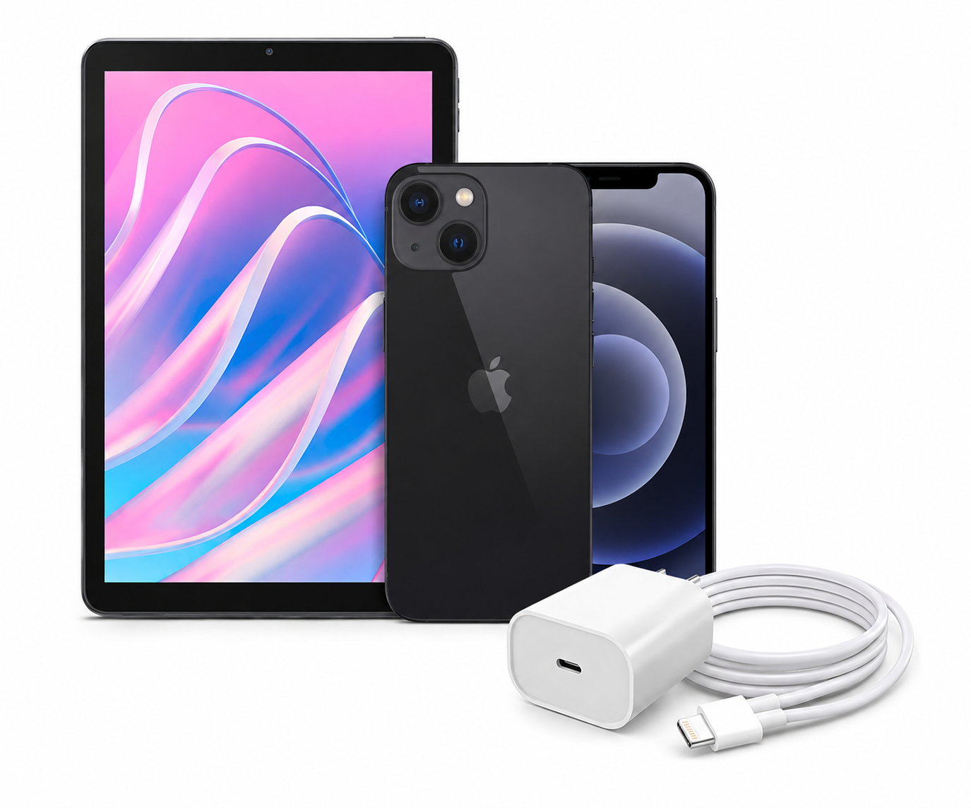 iPhone 15 + Cargador + tablet