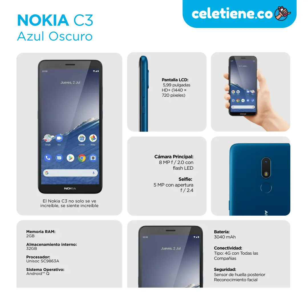 Nokia C3 32GB Azul