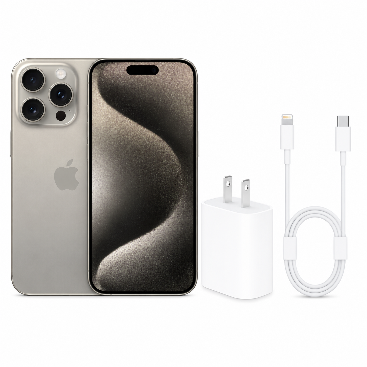 iPhone 15 Pro + Cargador Completo
